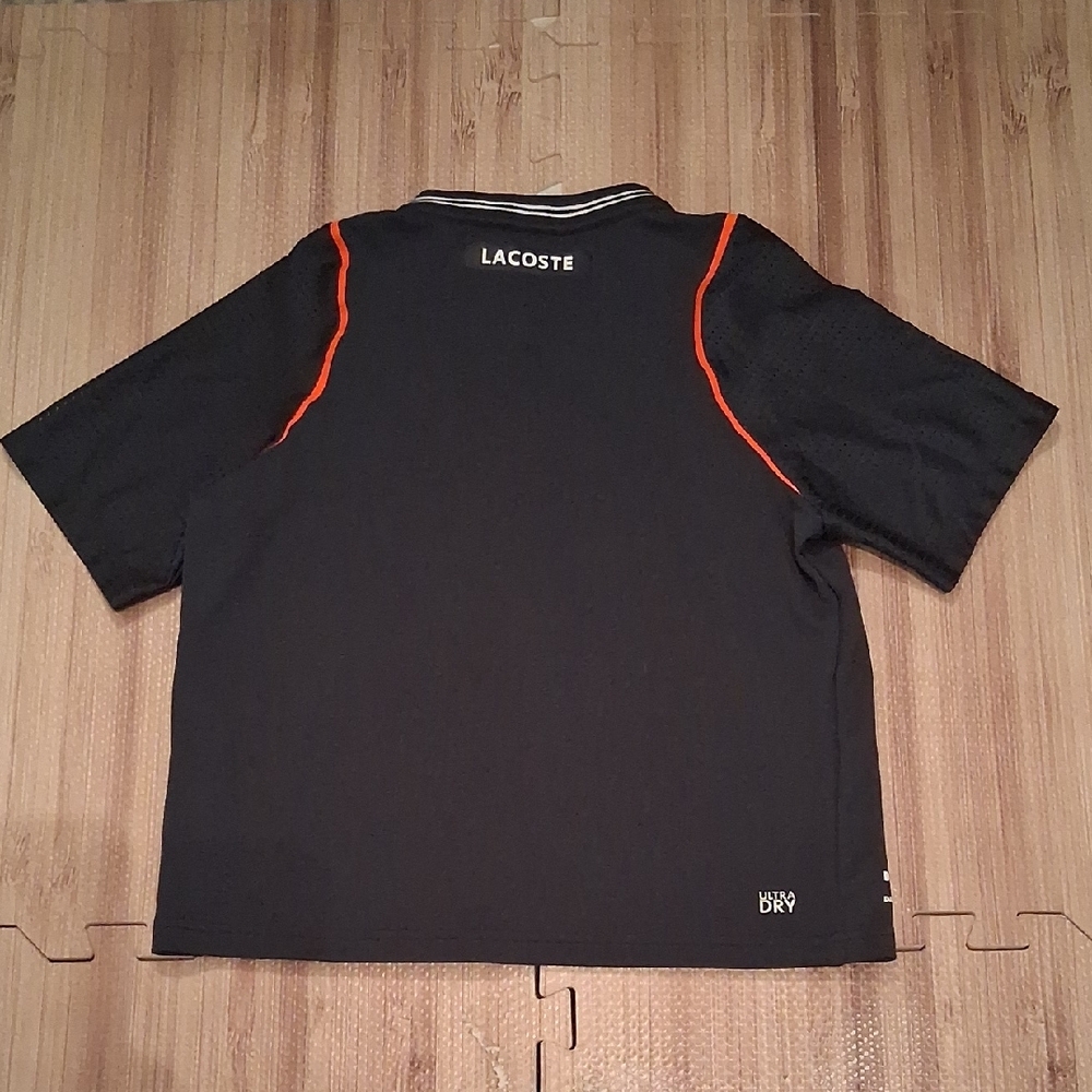 Lacoste Kids Jersey in Navy with Orange Highlights - Picture 2 of 2